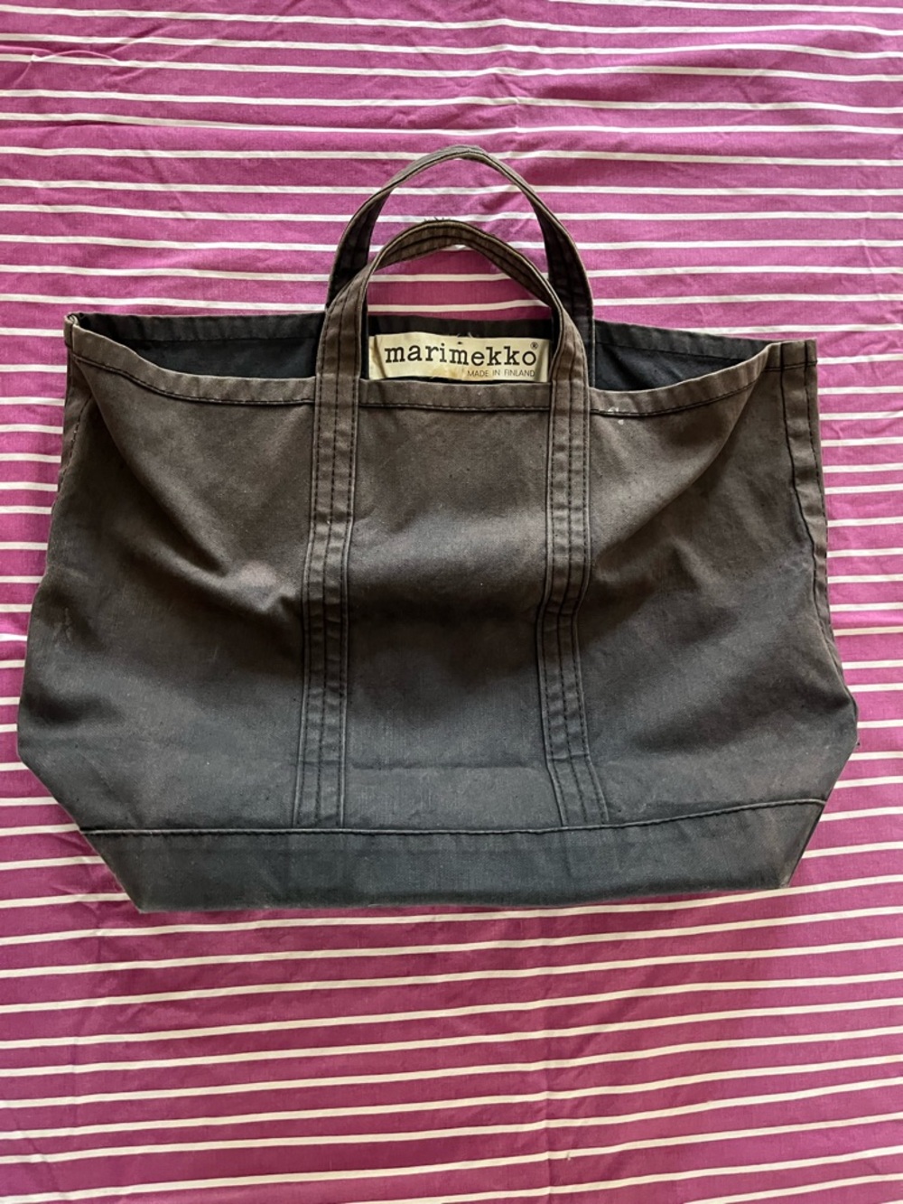 VTG Marimekko Black Canvas Tote
